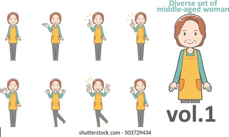 Diverse set of middle-aged woman , EPS10 vector format