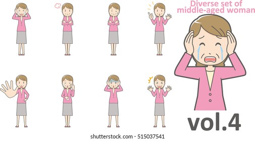 Diverse set of middle-aged woman , EPS10 vector format vol.4
