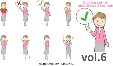 Diverse set of middle-aged woman , EPS10 vector format vol.6
