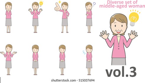 Diverse set of middle-aged woman , EPS10 vector format vol.3