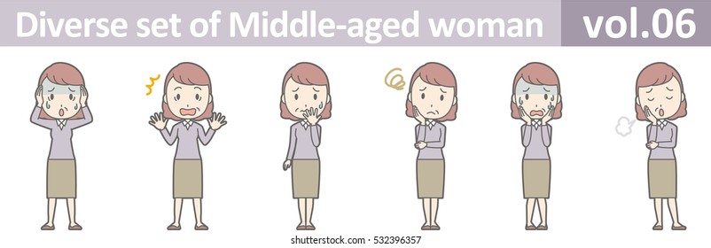 Diverse set of middle-aged woman , EPS10 vector format vol.06