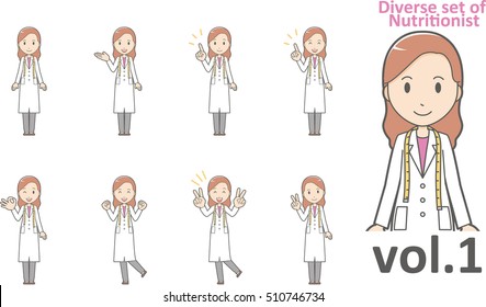 Diverse set of nutritionist, EPS10 vector format vol.1