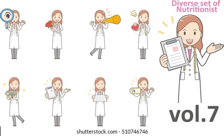 Diverse Set Of Nutritionist, EPS10 Vector Format Vol.7