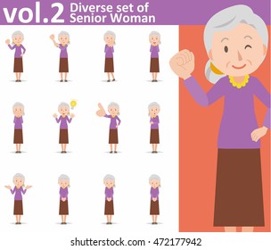 Diverse set of old woman on white background , EPS10 vector format vol.2