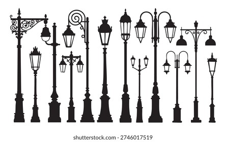 diverse set of park and garden lights