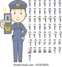 Diverse set of Policeman of Japan on white background , EPS10 vector format vol.2