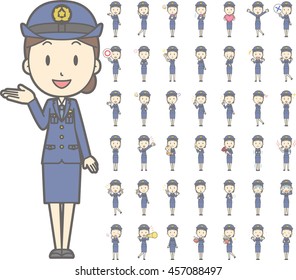 Diverse set of Policewoman of Japan on white background , EPS10 vector format vol.1
