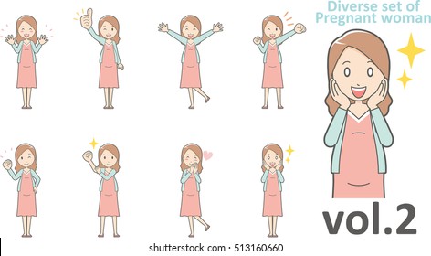 Diverse set of pregnant women , EPS10 vector format vol.2