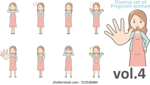 Diverse set of pregnant women , EPS10 vector format vol.4
