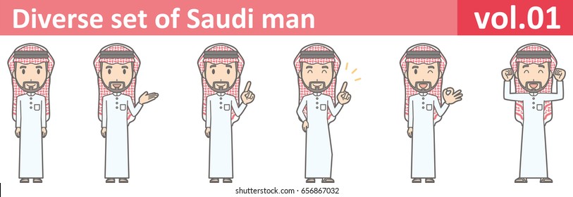 Diverse Set Of Saudi Man, EPS10 Vol.01