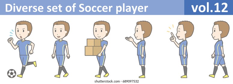 Diverse set of Soccer player, EPS10 vol.12