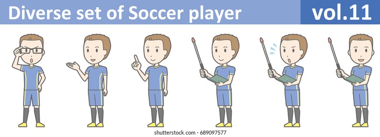 Diverse set of Soccer player, EPS10 vol.11