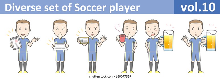 Diverse set of Soccer player, EPS10 vol.10