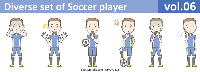 Diverse set of Soccer player, EPS10 vol.06