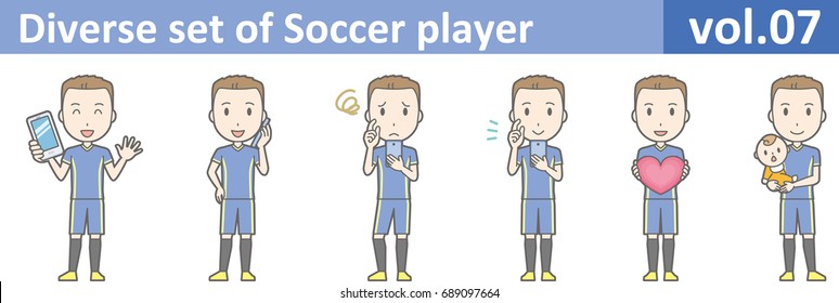 Diverse set of Soccer player, EPS10 vol.07