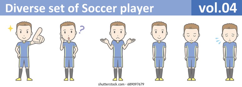 Diverse set of Soccer player, EPS10 vol.04