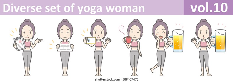 Diverse set of yoga woman, EPS10 vol.10
