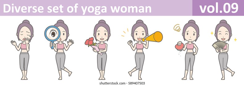 Diverse set of yoga woman, EPS10 vol.09