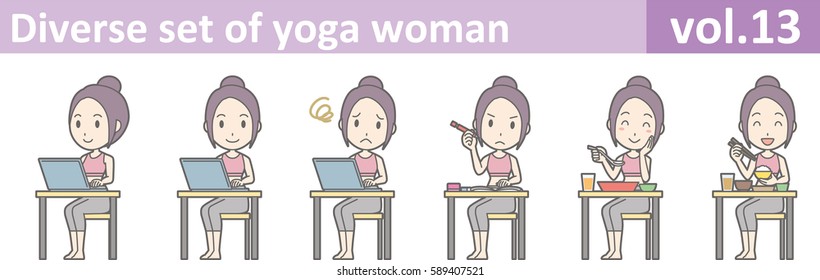 Diverse set of yoga woman, EPS10 vol.13