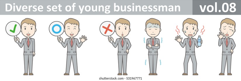 Diverse set of young businessman , EPS10 vector format vol.08