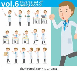 Diverse set of young doctor on white background , EPS10 vector format vol.6