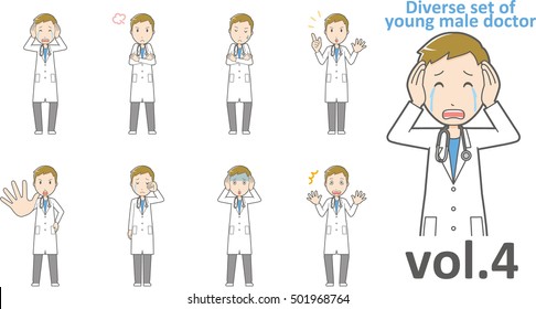 Diverse set of young male doctor , EPS10 vector format vol.4