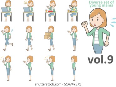 Diverse set of young mama , EPS10 vector format vol.9