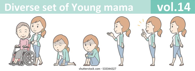 Diverse set of young mama , EPS10 vector format vol.14