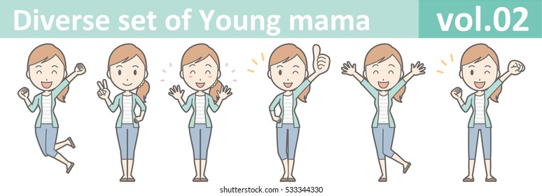 Diverse set of young mama , EPS10 vector format vol.02