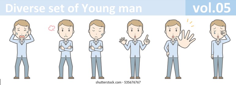 Diverse set of young man , EPS10 vector format vol.05
