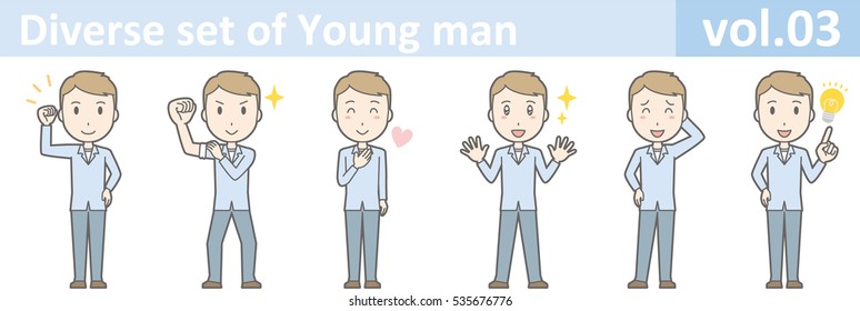 Diverse set of young man , EPS10 vector format vol.03