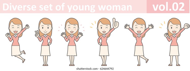 Diverse set of young woman, EPS10 vol.02 (Illustration of a young woman in a skirt)