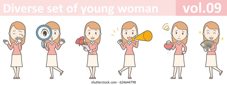 Diverse set of young woman, EPS10 vol.09 (Illustration of a young woman in a skirt)