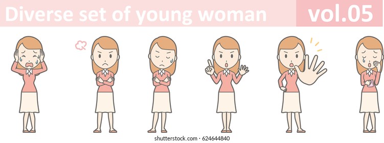 Diverse set of young woman, EPS10 vol.05 (Illustration of a young woman in a skirt)