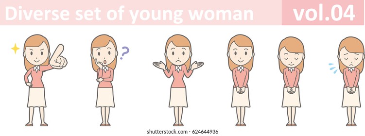 Diverse set of young woman, EPS10 vol.04 (Illustration of a young woman in a skirt)