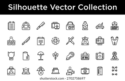 Coleção de ícones de vetor de silhueta diversificada