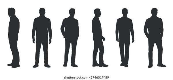 diverse silhouettes of men standing in various poses 