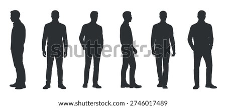 diverse silhouettes of men standing in various poses 