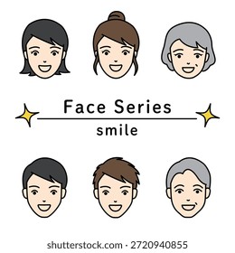 Diversos rostros sonrientes de personas configuran la ilustración del icono del Vector