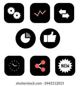 Diverse square Labels and Tags in Black and White with Various Symbols