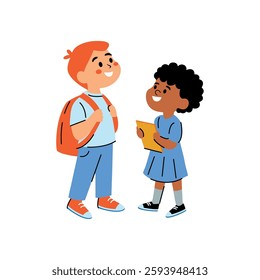 Diverse students reading books learning