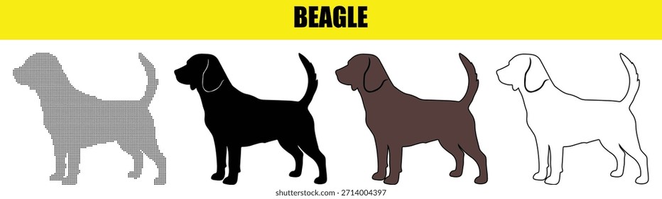 Diversas representaciones estilizadas de la amada raza de perro Beagle