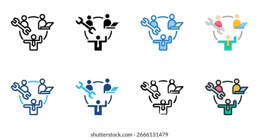 Diverse Talente Symbol Set mehrere Stilkollektion 
