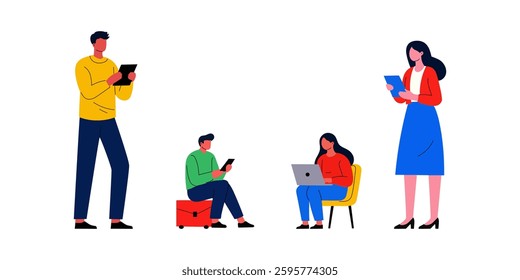 Diverse Team Engaged in Digital Collaboration