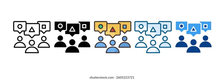 Diverse Team Icon Set Multiple Style Collection