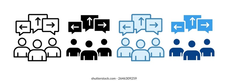 Diverse Team Icon Set Multiple Style Collection