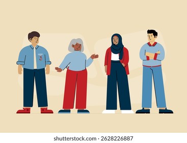 Diverse Team of People Standing Together