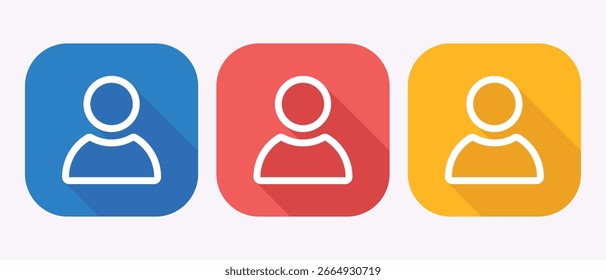 Diverse User Profile Icons on Rounded Squares Representing Communication and Online Connections