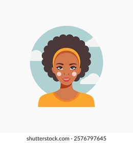 Diverse Woman with Natural Curly Hair Illustration