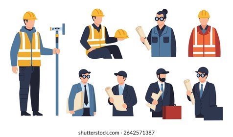 Diverse Workers in Construction Engineering and Project Management with Safety and Professionalism